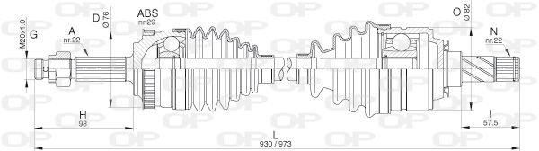 OPEN PARTS Приводной вал DRS6307.00